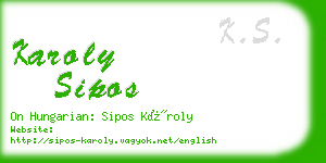 karoly sipos business card